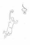 Basketball Player Dunking Ball in Sketch Style